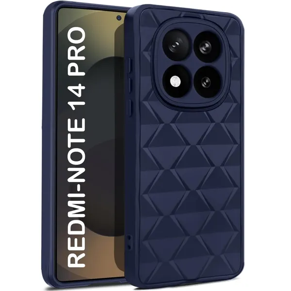 TRUEUPGRADE_Diamond_Cut-Out_Back_Case_Cover_for_Mi_Redmi_Note_14_Pro_5G_|_Stylish_&_Protective_Case_|_Silicone_Stylish_Back_Case_for_Mi_Redmi_Note_14_Pro_5G_-_Blue