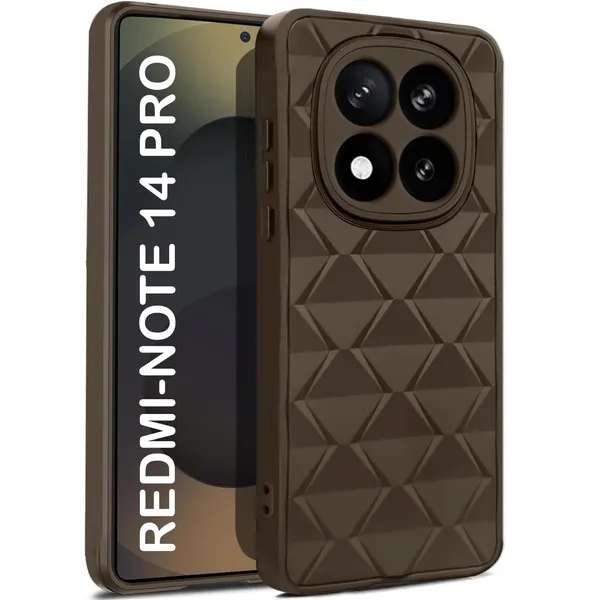 TRUEUPGRADE_Diamond_Cut-Out_Back_Case_Cover_for_Mi_Redmi_Note_14_Pro_5G_|_Stylish_&_Protective_Case_|_Silicone_Stylish_Back_Case_for_Mi_Redmi_Note_14_Pro_5G_-_Brown
