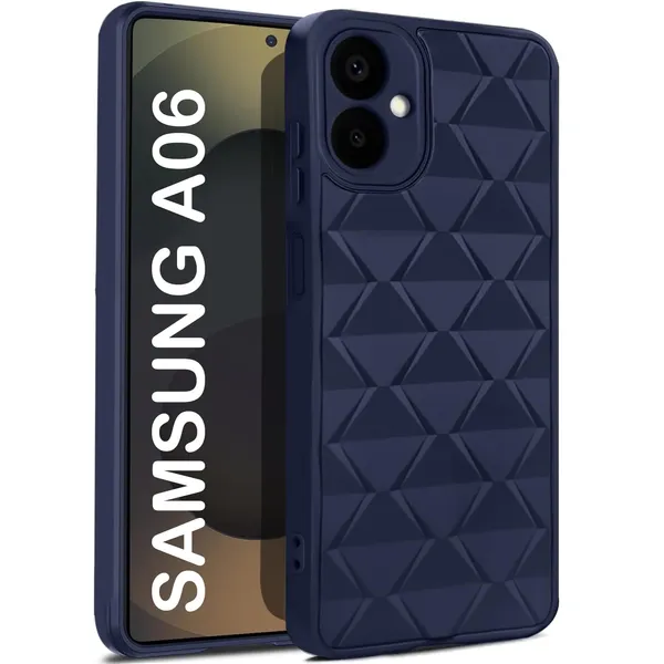 TRUEUPGRADE_Diamond_Cut-Out_Back_Case_Cover_for_Samsung_Galaxy_A06_(4G)_|_Stylish_&_Protective_Case_|_Silicone_Stylish_Back_Case_for_Samsung_Galaxy_A06_(4G)_-_Blue