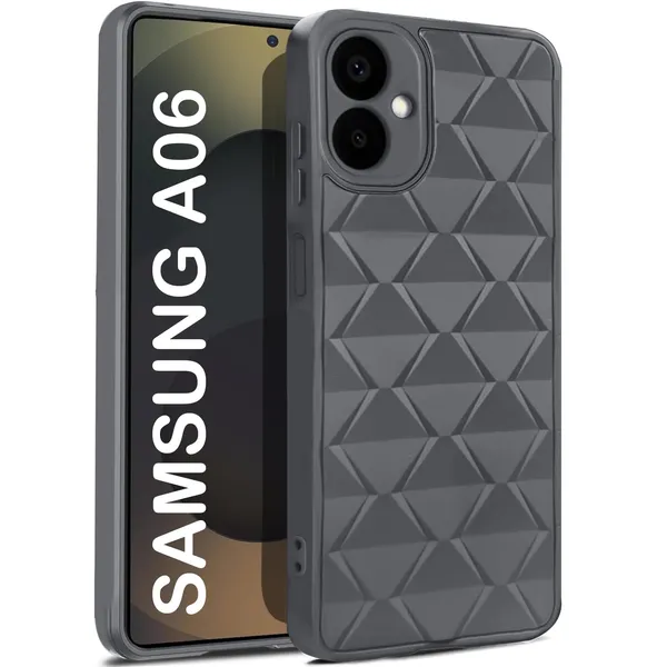TRUEUPGRADE_Diamond_Cut-Out_Back_Case_Cover_for_Samsung_Galaxy_A06_(4G)_|_Stylish_&_Protective_Case_|_Silicone_Stylish_Back_Case_for_Samsung_Galaxy_A06_(4G)_-_Grey