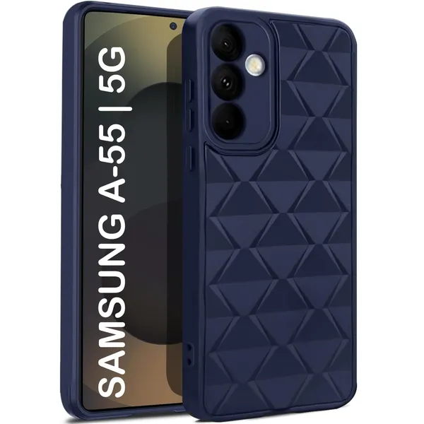 TRUEUPGRADE_Diamond_Cut-Out_Back_Case_Cover_for_Samsung_Galaxy_A15_5G_|_Stylish_&_Protective_Case_|_Silicone_Stylish_Back_Case_for_Samsung_Galaxy_A15_5G_-_Blue