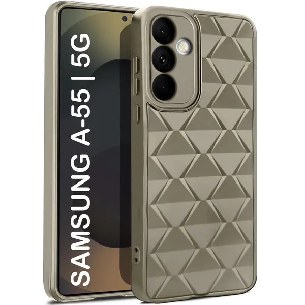 TRUEUPGRADE_Diamond_Cut-Out_Back_Case_Cover_for_Samsung_Galaxy_A15_5G_|_Stylish_&_Protective_Case_|_Silicone_Stylish_Back_Case_for_Samsung_Galaxy_A15_5G_-_Cream