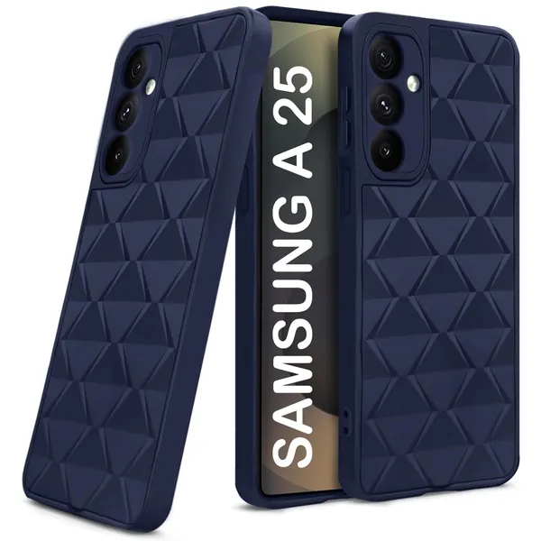 TRUEUPGRADE_Diamond_Cut-Out_Back_Case_Cover_for_Samsung_Galaxy_A25_5G_|_Stylish_&_Protective_Case_|_Silicone_Stylish_Back_Case_for_Samsung_Galaxy_A25_5G_-_Blue