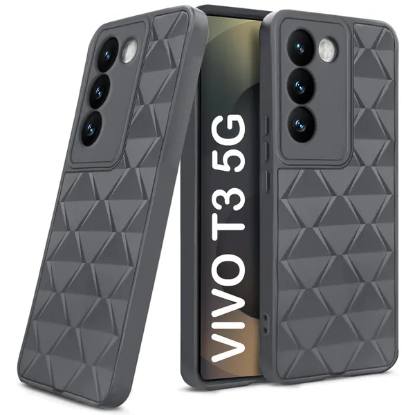 TRUEUPGRADE_Diamond_Cut-Out_Back_Case_Cover_for_Vivo_Y200E_5G/Vivo_T3_5G_|_Stylish_&_Protective_Case_|_Silicone_Stylish_Back_Case_for_Vivo_Y200E_5G/Vivo_T3_5G_-_Grey
