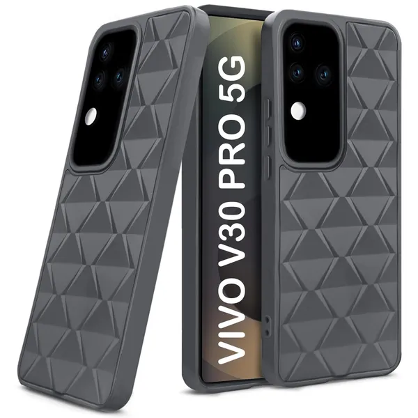TRUEUPGRADE_Diamond_Cut-Out_Back_Case_Cover_for_Vivo_V30_/_V30_Pro_5G_|_Stylish_&_Protective_Case_|_Silicone_Stylish_Back_Case_for_Vivo_V30_/_V30_Pro_5G_-_Grey