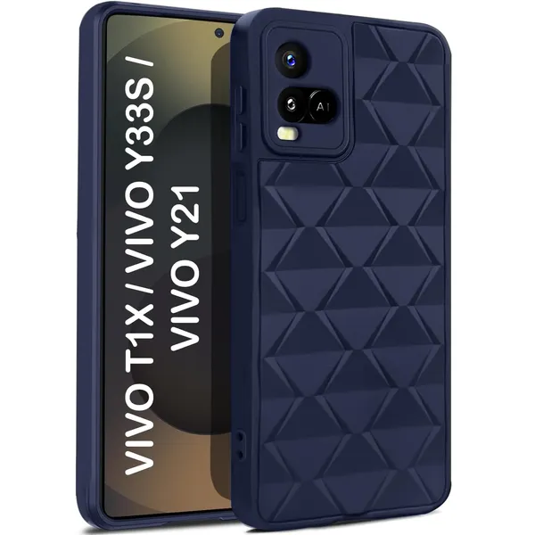 TRUEUPGRADE_Diamond_Cut-Out_Back_Case_Cover_for_Vivo_Y33s_/_Vivo_Y21_2021_|_Stylish_&_Protective_Case_|_Silicone_Stylish_Back_Case_for_Vivo_Y33s_/_Vivo_Y21_2021_-_Blue