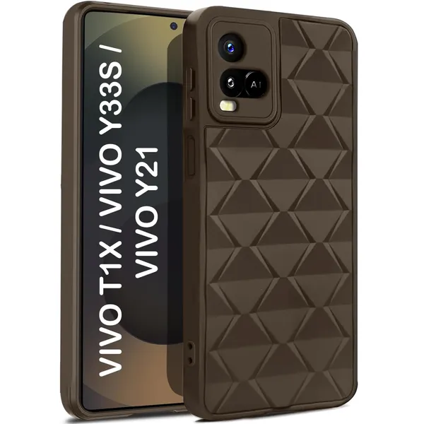 TRUEUPGRADE_Diamond_Cut-Out_Back_Case_Cover_for_Vivo_Y33s_/_Vivo_Y21_2021_|_Stylish_&_Protective_Case_|_Silicone_Stylish_Back_Case_for_Vivo_Y33s_/_Vivo_Y21_2021_-_Brown