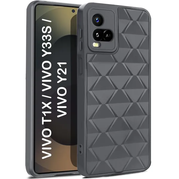 TRUEUPGRADE_Diamond_Cut-Out_Back_Case_Cover_for_Vivo_Y33s_/_Vivo_Y21_2021_|_Stylish_&_Protective_Case_|_Silicone_Stylish_Back_Case_for_Vivo_Y33s_/_Vivo_Y21_2021_-_Grey