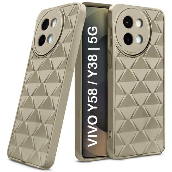 TRUEUPGRADE_Diamond_Cut-Out_Back_Case_Cover_for_Vivo_Y58_5G_|_Vivo_Y38_5G_|_Stylish_&_Protective_Case_|_Silicone_Stylish_Back_Case_for_Vivo_Y58_5G_|_Vivo_Y38_5G_-_Cream