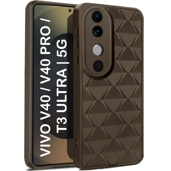 TRUEUPGRADE_Diamond_Cut-Out_Back_Case_Cover_for_Vivo_V40_/_V40_Pro_/_T3_Ultra_5G_|_Stylish_&_Protective_Case_|_Silicone_Stylish_Back_Case_for_Vivo_V40_/_V40_Pro_/_T3_Ultra_5G_-_Brown
