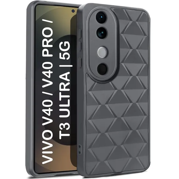TRUEUPGRADE_Diamond_Cut-Out_Back_Case_Cover_for_Vivo_V40_/_V40_Pro_/_T3_Ultra_5G_|_Stylish_&_Protective_Case_|_Silicone_Stylish_Back_Case_for_Vivo_V40_/_V40_Pro_/_T3_Ultra_5G_-_Grey