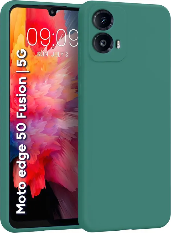 TRUEUPGRADE_Compatible_with_Motorola_Edge_50_Fusion_5G_Back_Cover_Case,_Liquid_Silicone_Cover,_Full_Body_Protective_Cover,_Shockproof,_Slim_Phone_Cover,_Anti-Scratch_Soft_Microfiber_Lining_-_Green