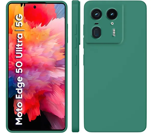 TRUEUPGRADE_Liquid_Silicone_Designed_Back_Case_Cover_for_Motorola_Moto_Edge_50_Ultra_5G_|_Microfiber_Inside,_Full_Protection_|_Bumper_Back_Cover_Case_for_Motorola_Moto_Edge_50_Ultra_5G_-_Green
