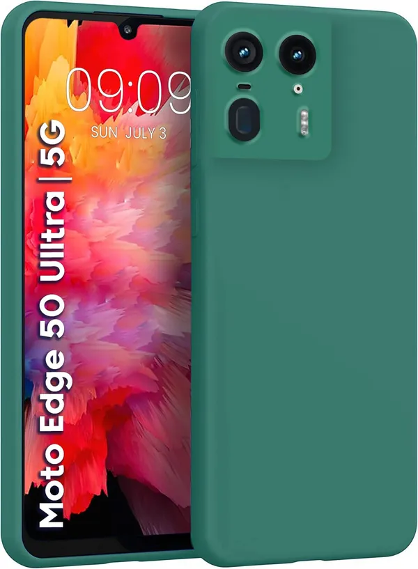 TRUEUPGRADE_Liquid_Silicone_Designed_Back_Case_Cover_for_Motorola_Moto_Edge_50_Ultra_5G_|_Microfiber_Inside,_Full_Protection_|_Bumper_Back_Cover_Case_for_Motorola_Moto_Edge_50_Ultra_5G_-_Green