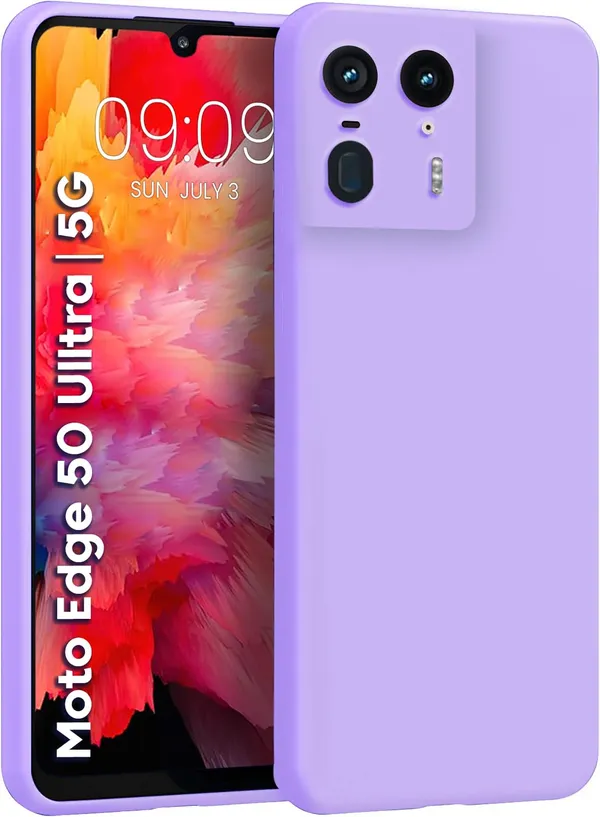 TRUEUPGRADE_Liquid_Silicone_Designed_Back_Case_Cover_for_Motorola_Moto_Edge_50_Ultra_5G_|_Microfiber_Inside,_Full_Protection_|_Bumper_Back_Cover_Case_for_Motorola_Moto_Edge_50_Ultra_5G_-_Light_Purple