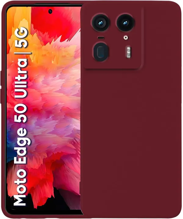 TRUEUPGRADE_Liquid_Silicone_Designed_Back_Case_Cover_for_Motorola_Moto_Edge_50_Ultra_5G_|_Microfiber_Inside,_Full_Protection_|_Bumper_Back_Cover_Case_for_Motorola_Moto_Edge_50_Ultra_5G_-_Wine