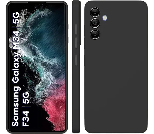 TRUEUPGRADE_Liquid_Silicone_Designed_Back_Case_Cover_for_Samsung_Galaxy_M34_5G_/_F34_5G_|_Microfiber_Inside_|_Bumper_Back_Cover_Case_for_Samsung_Galaxy_M34_5G_/_F34_5G_-_Black
