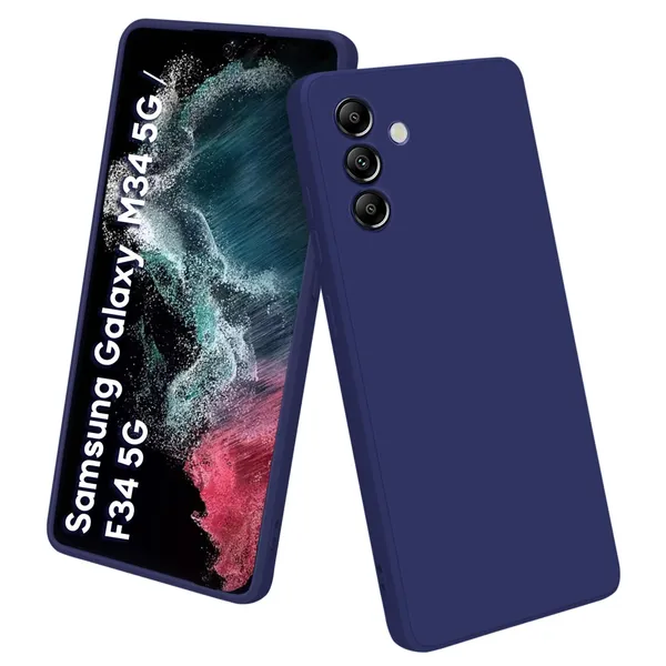 TRUEUPGRADE_Liquid_Silicone_Designed_Back_Case_Cover_for_Samsung_Galaxy_M34_5G_/_F34_5G_|_Microfiber_Inside_|_Bumper_Back_Cover_Case_for_Samsung_Galaxy_M34_5G_/_F34_5G_-_Blue