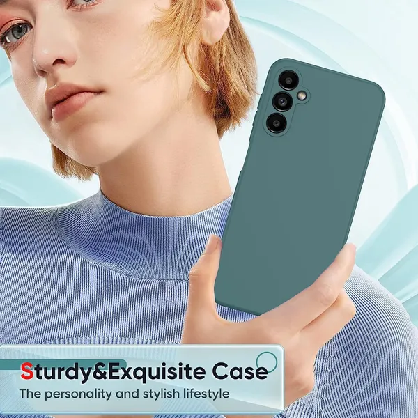 TRUEUPGRADE_Liquid_Silicone_Designed_Back_Case_Cover_for_Samsung_Galaxy_M34_5G_/_F34_5G_|_Microfiber_Inside_|_Bumper_Back_Cover_Case_for_Samsung_Galaxy_M34_5G_/_F34_5G_-_Green