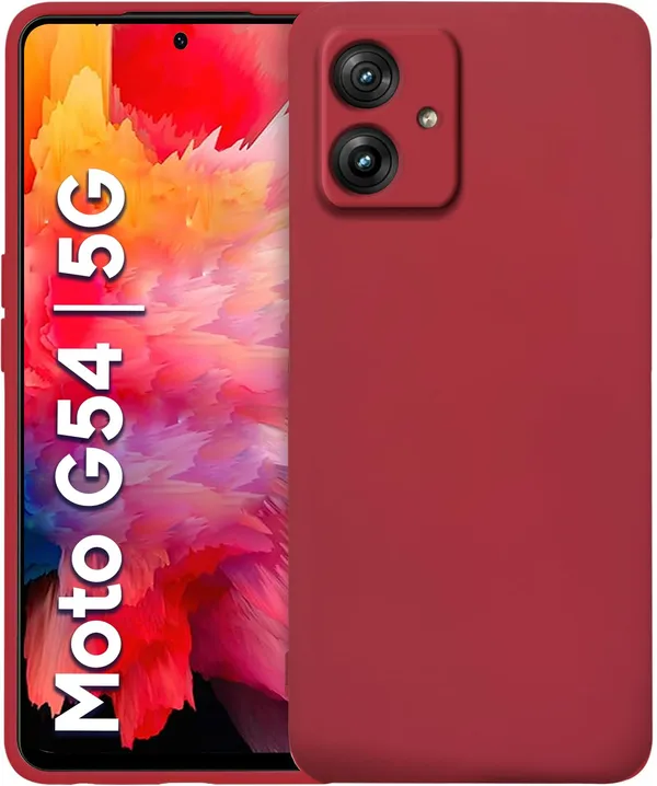 TRUEUPGRADE_Compatible_with_Motorola_Moto_G54_5G_/_G64_5G_Back_Cover_Case,_Liquid_Silicone_Cover,_Full_Body_Protective_Cover,_Shockproof,_Slim_Phone_Cover,_Anti-Scratch_Soft_Microfiber_Lining_-_Wine