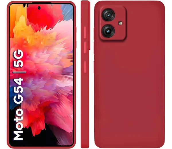 TRUEUPGRADE_Compatible_with_Motorola_Moto_G54_5G_/_G64_5G_Back_Cover_Case,_Liquid_Silicone_Cover,_Full_Body_Protective_Cover,_Shockproof,_Slim_Phone_Cover,_Anti-Scratch_Soft_Microfiber_Lining_-_Wine