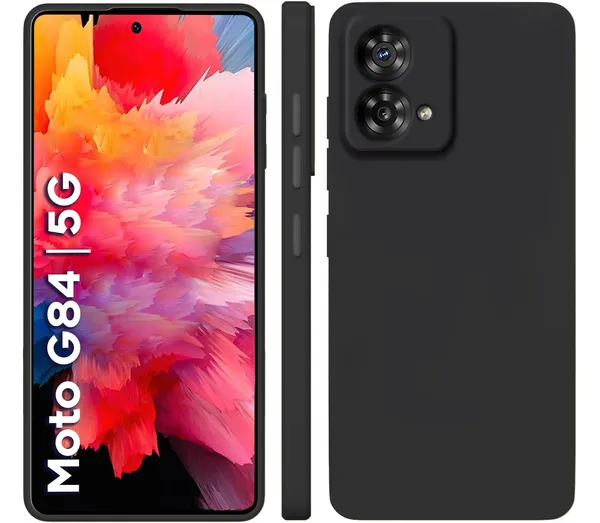 TRUEUPGRADE_Compatible_with_Motorola_Moto_G84_5G_Back_Cover_Case,_Liquid_Silicone_Cover,_Full_Body_Protective_Cover,_Shockproof,_Slim_Phone_Cover,_Anti-Scratch_Soft_Microfiber_Lining_-_Black