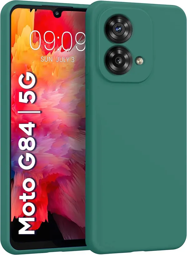 TRUEUPGRADE_Compatible_with_Motorola_Moto_G84_5G_Back_Cover_Case,_Liquid_Silicone_Cover,_Full_Body_Protective_Cover,_Shockproof,_Slim_Phone_Cover,_Anti-Scratch_Soft_Microfiber_Lining_-_Green