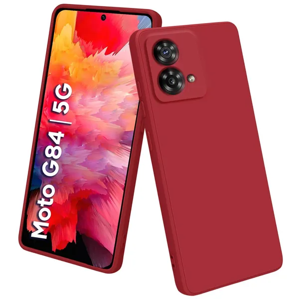 TRUEUPGRADE_Compatible_with_Motorola_Moto_G84_5G_Back_Cover_Case,_Liquid_Silicone_Cover,_Full_Body_Protective_Cover,_Shockproof,_Slim_Phone_Cover,_Anti-Scratch_Soft_Microfiber_Lining_-_Wine