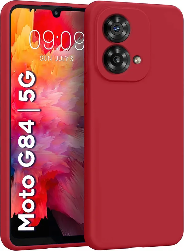 TRUEUPGRADE_Compatible_with_Motorola_Moto_G84_5G_Back_Cover_Case,_Liquid_Silicone_Cover,_Full_Body_Protective_Cover,_Shockproof,_Slim_Phone_Cover,_Anti-Scratch_Soft_Microfiber_Lining_-_Wine