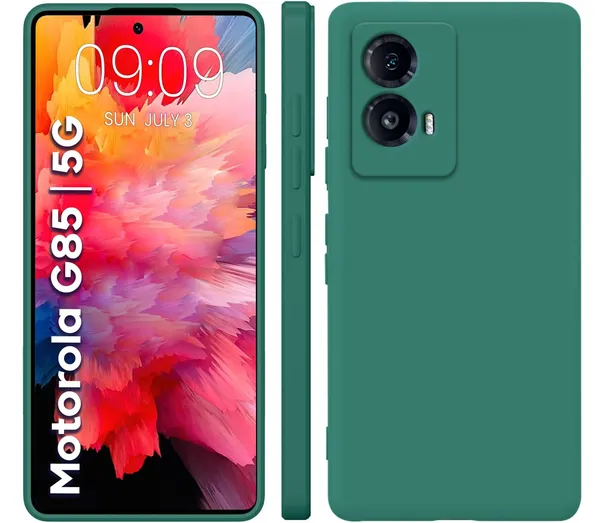 TRUEUPGRADE_Compatible_with_Motorola_Moto_G85_5G_Back_Cover_Case,_Liquid_Silicone_Cover,_Full_Body_Protective_Cover,_Shockproof,_Slim_Phone_Cover,_Anti-Scratch_Soft_Microfiber_Lining_-_Green