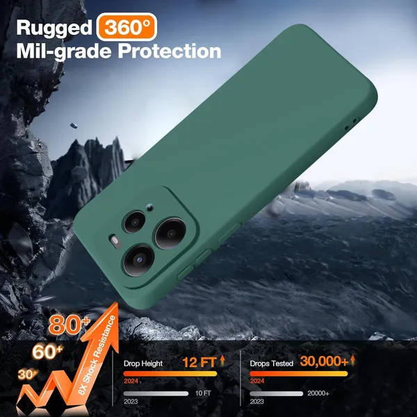 TRUEUPGRADE_Liquid_Silicone_Designed_Back_Case_Cover_for_Realme_GT_7_Pro_5G_|_Microfiber_Inside,_Full_Protection_|_Bumper_Back_Cover_Case_for_Realme_GT_7_Pro_5G_Green