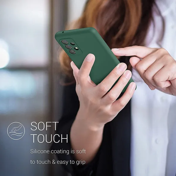 TRUEUPGRADE_Silicone_Back_Case_Cover_Compatible_with_Samsung_Galaxy_A53_5G_Case_Cover_|Raised_Lip_Protection_Back_Case_Cover_for_Smasung_Galaxy_A53_5G_-_Green