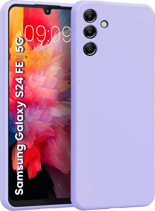 TRUEUPGRADE_Liquid_Silicone_Designed_Back_Case_Cover_for_Samsung_Galaxy_S24_FE_5G_|_Microfiber_Inside,_Full_Protection_|_Bumper_Back_Cover_Case_for_Samsung_Galaxy_S24_FE_5G_-_Light_Purple