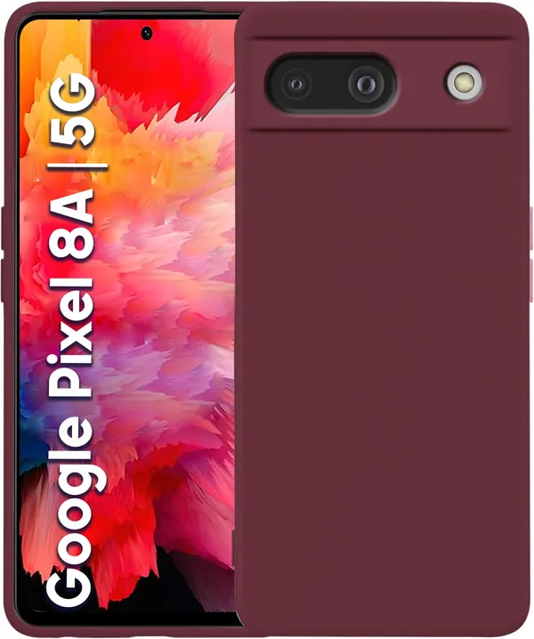 Google_Pixel_8A_5G_Wine_Silicone_Protective_Back_Case_Cover