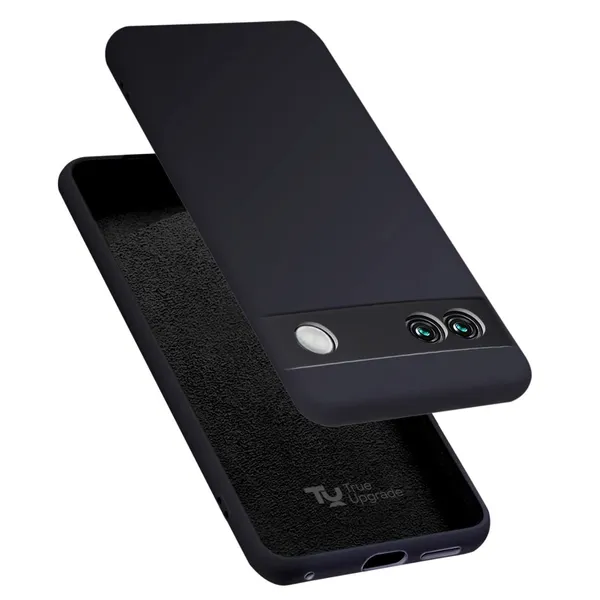 TRUEUPGRADE_Silicone_Back_Case_Cover_Compatible_with_Google_Pixel_6A_Case_Cover_|Raised_Lip_Protection_Back_Case_Cover_for_Google_Pixel_6A_-_Black