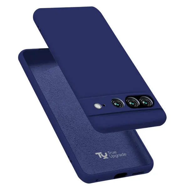 TRUEUPGRADE_Silicone_Back_Case_Cover_Compatible_with_Google_Pixel_7_Pro_5G_Case_Cover_|Raised_Lip_Protection_Back_Case_Cover_for_Google_Pixel_7_Pro_5G_-_Blue