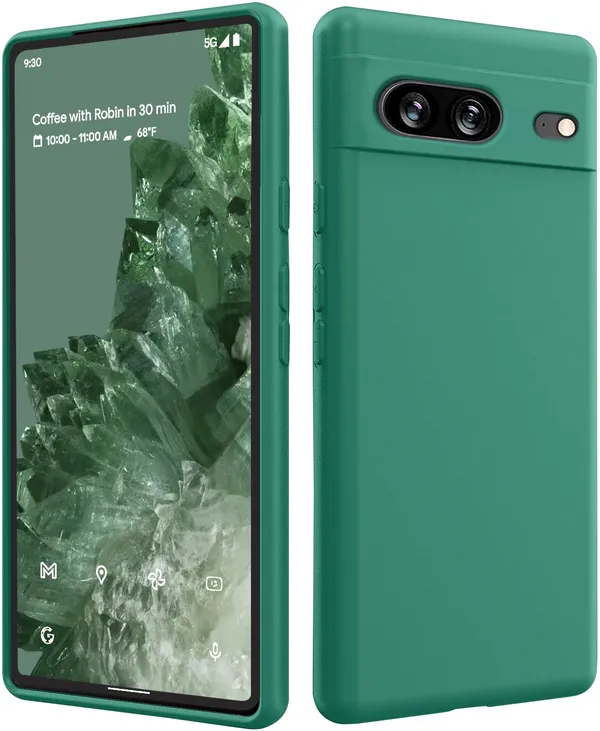 TRUEUPGRADE_Liquid_Silicone_Designed_Back_Case_Cover_for_Google_Pixel_8_|_Microfiber_Inside_|_Bumper_Back_Cover_Case_for_Google_Pixel_8_-_Green