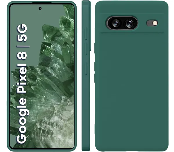 TRUEUPGRADE_Liquid_Silicone_Designed_Back_Case_Cover_for_Google_Pixel_8_|_Microfiber_Inside_|_Bumper_Back_Cover_Case_for_Google_Pixel_8_-_Green