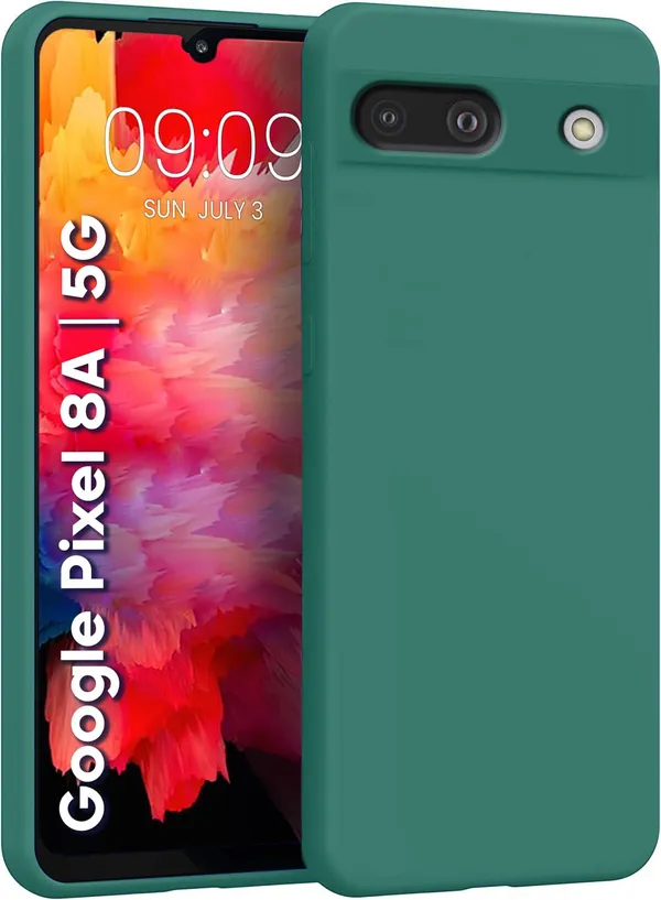 Google_Pixel_8A_Green_Silicone_Protective_Back_Case_Cover