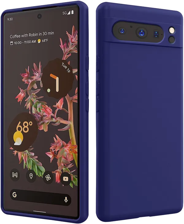 TRUEUPGRADE_Liquid_Silicone_Designed_Back_Case_Cover_for_Google_Pixel_8_Pro_|_Microfiber_Inside_|_Bumper_Back_Cover_Case_for_Google_Pixel_8_Pro_-_Blue