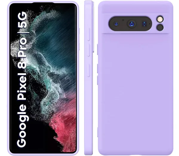 TRUEUPGRADE_Liquid_Silicone_Designed_Back_Case_Cover_for_Google_Pixel_8_Pro_|_Microfiber_Inside_|_Bumper_Back_Cover_Case_for_Google_Pixel_8_Pro_-_Light_Purple
