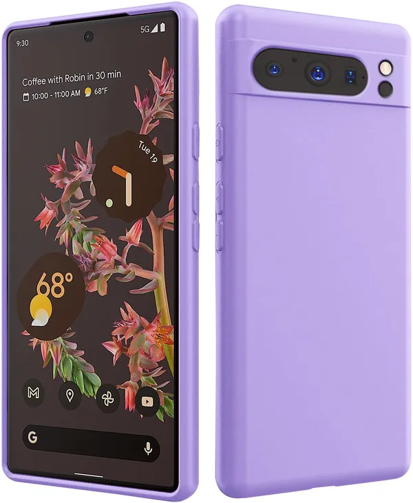 TRUEUPGRADE_Liquid_Silicone_Designed_Back_Case_Cover_for_Google_Pixel_8_Pro_|_Microfiber_Inside_|_Bumper_Back_Cover_Case_for_Google_Pixel_8_Pro_-_Light_Purple