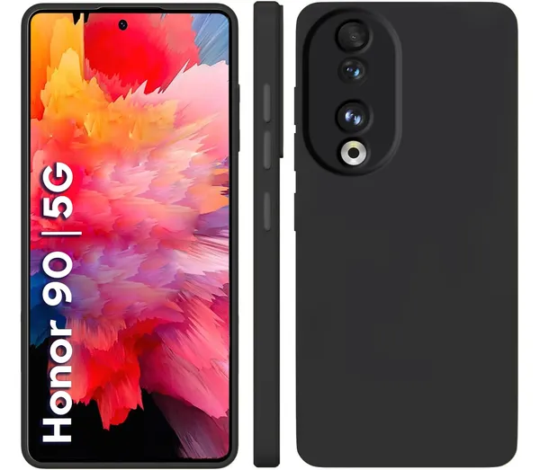 TRUEUPGRADE_Liquid_Silicone_Designed_Back_Case_Cover_for_Honor_90_5G_|_Microfiber_Inside,_Full_Protection_|_Bumper_Back_Cover_Case_for_Honor_90_5G_-_Black