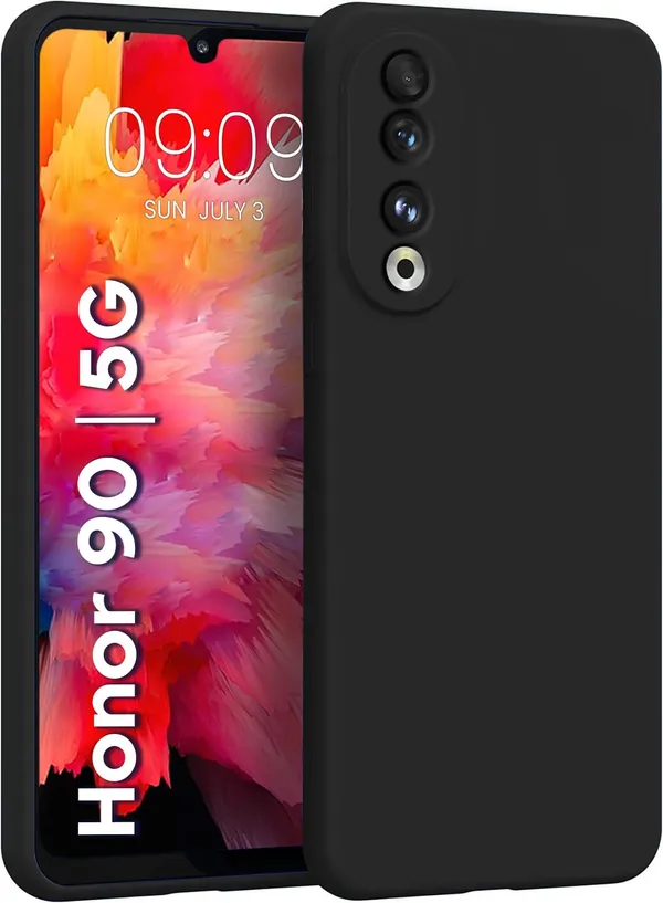 TRUEUPGRADE_Liquid_Silicone_Designed_Back_Case_Cover_for_Honor_90_5G_|_Microfiber_Inside,_Full_Protection_|_Bumper_Back_Cover_Case_for_Honor_90_5G_-_Black