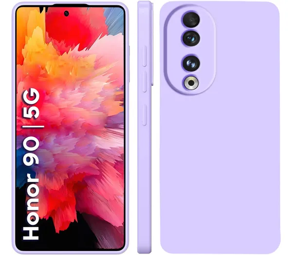 TRUEUPGRADE_Liquid_Silicone_Designed_Back_Case_Cover_for_Honor_90_5G_|_Microfiber_Inside,_Full_Protection_|_Bumper_Back_Cover_Case_for_Honor_90_5G_-_Light_Purple