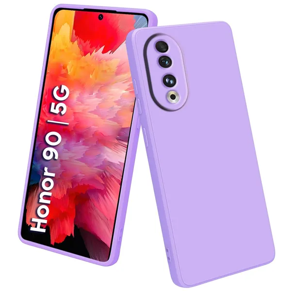 TRUEUPGRADE_Compatible_with_Honor_90_5G_Back_Cover_Case,_Liquid_Silicone_Cover,_Full_Body_Protective_Cover,_Shockproof,_Slim_Phone_Cover,_Anti-Scratch_Soft_Microfiber_Lining_-_Purple