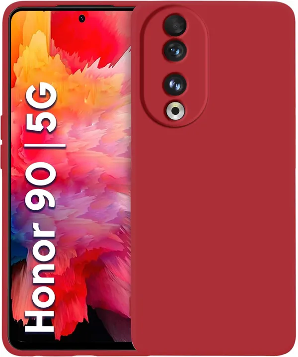 TRUEUPGRADE_Compatible_with_Honor_90_5G_Back_Cover_Case,_Liquid_Silicone_Cover,_Full_Body_Protective_Cover,_Shockproof,_Slim_Phone_Cover,_Anti-Scratch_Soft_Microfiber_Lining_-_Wine