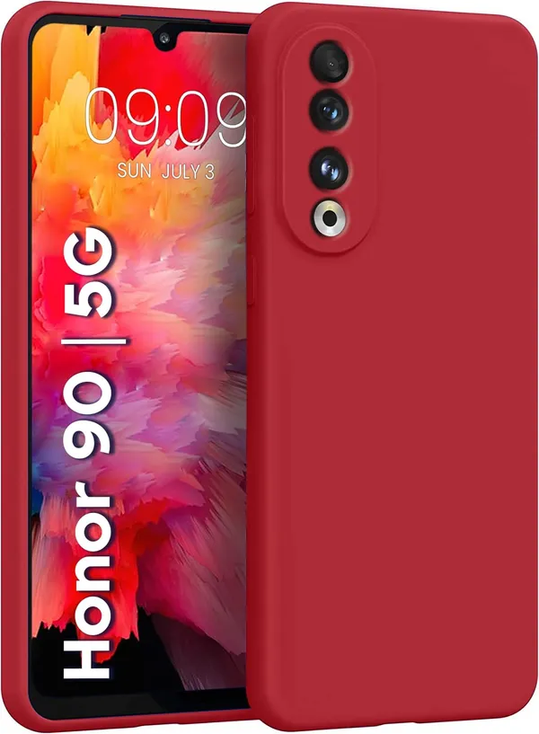 TRUEUPGRADE_Compatible_with_Honor_90_5G_Back_Cover_Case,_Liquid_Silicone_Cover,_Full_Body_Protective_Cover,_Shockproof,_Slim_Phone_Cover,_Anti-Scratch_Soft_Microfiber_Lining_-_Wine