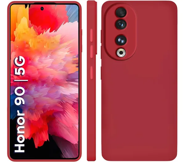 Honor_90_5G_Wine_Silicone_Protective_Back_Case_Cover