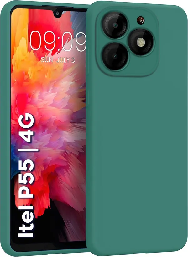 Itel_P55_4G_Green_Silicone_Protective_Back_Case_Cover